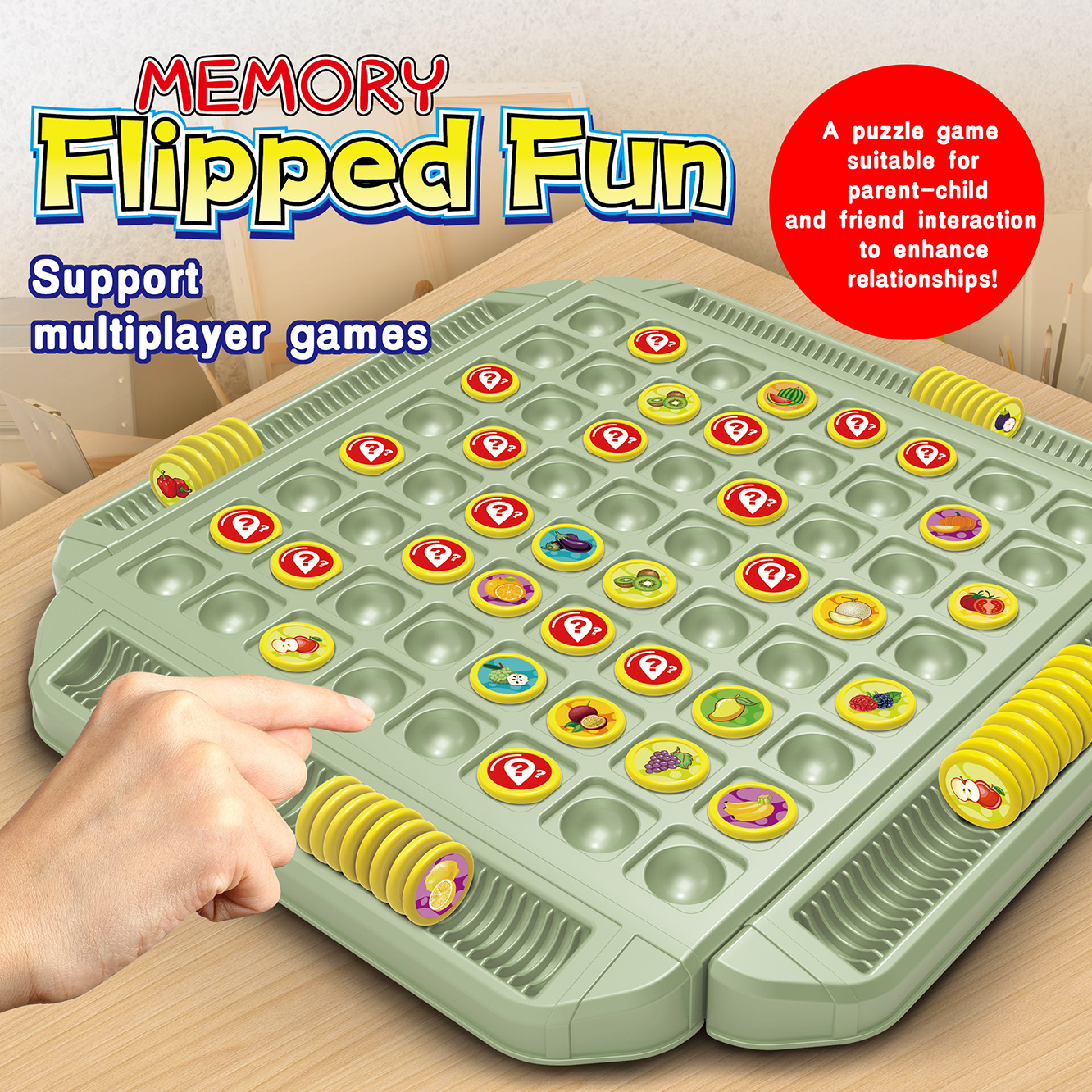 Pinball Machine - Fruit Flip Chess Memory Match Challenge